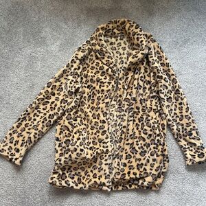 Leopard print soft, fleece blazer 🐆